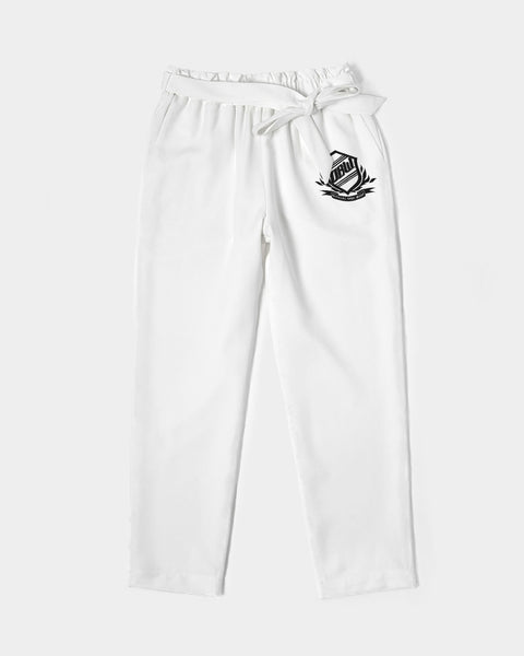 OBW Emblem White Women's Belted Tapered Pants