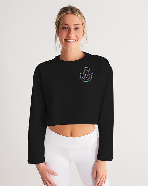 OBW Multicolor Black Emblem Women's Cropped Sweatshirt