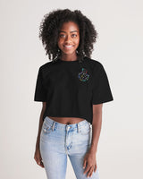 OBW Multicolor Black Emblem Women's Lounge Cropped Tee