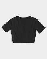 OBW Multicolor Black Emblem Women's Twist-Front Cropped Tee