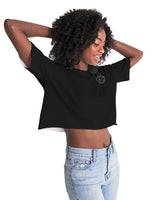 OBW Multicolor Black Emblem Women's Lounge Cropped Tee