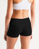 OBW Multicolor Black Emblem Women's Mid-Rise Yoga Shorts