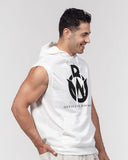 Official Bike Wear Men's Premium Heavyweight Sleeveless Hoodie - White