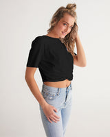 OBW Multicolor Black Emblem Women's Twist-Front Cropped Tee