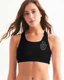 OBW Multicolor Black Emblem Women's Seamless Sports Bra