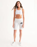 OBW Emblem White Women's Mid-Rise Bike Shorts