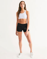 OBW Multicolor Black Emblem Women's Mid-Rise Yoga Shorts