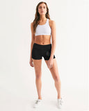 OBW Multicolor Black Emblem Women's Mid-Rise Yoga Shorts