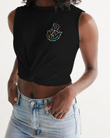 OBW Multicolor Black Emblem Women's Twist-Front Tank