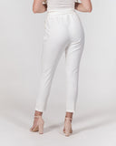 OBW Emblem White Women's Belted Tapered Pants