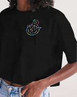 OBW Multicolor Black Emblem Women's Lounge Cropped Tee