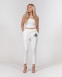 OBW Emblem White Women's Belted Tapered Pants