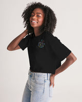 OBW Multicolor Black Emblem Women's Lounge Cropped Tee