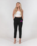 Official Bike Wear Black Women's Belted Tapered Pants