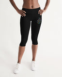 OBW Multicolor Black Emblem Women's Mid-Rise Capri