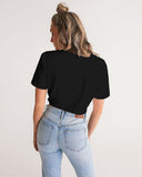 OBW Multicolor Black Emblem Women's Twist-Front Cropped Tee