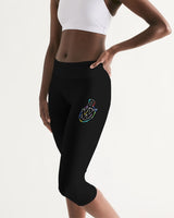 OBW Multicolor Black Emblem Women's Mid-Rise Capri