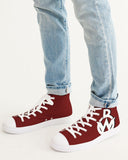 Official Bike Wear Maroon Red Men's Hightop Canvas Shoe